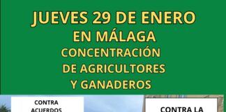 El campo malagueño, en unidad de acción, saldrá de nuevo a la calle secundando las protestas a nivel nacional